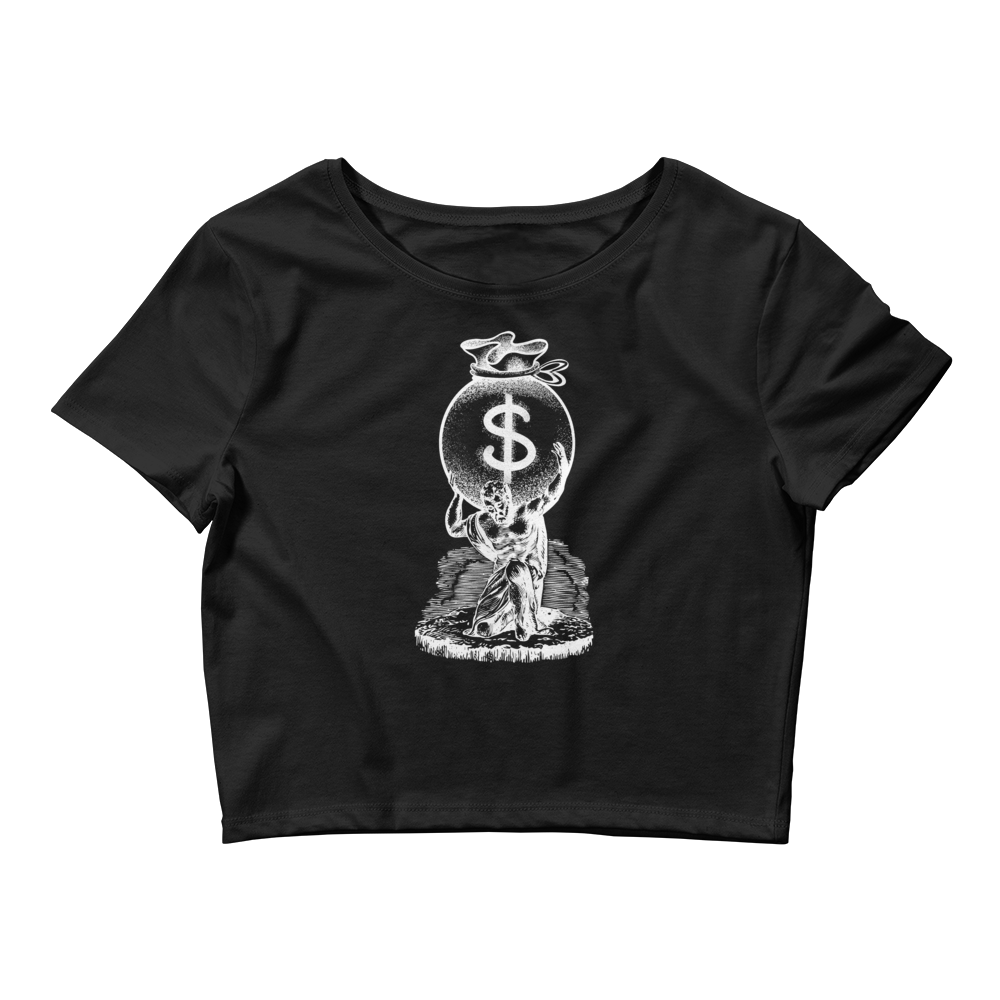 "Secure The Bag" Women’s Crop Tee (DARK)