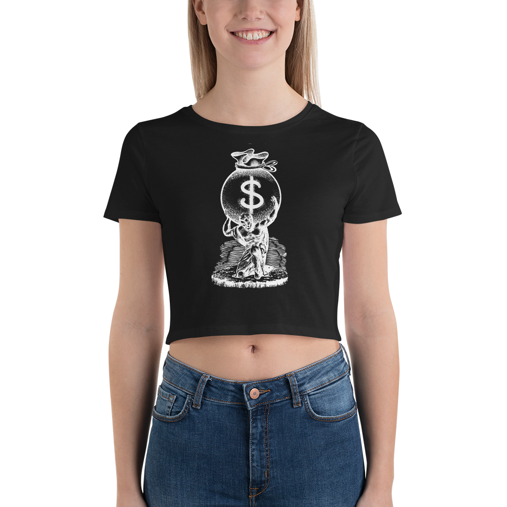 "Secure The Bag" Women’s Crop Tee (DARK)