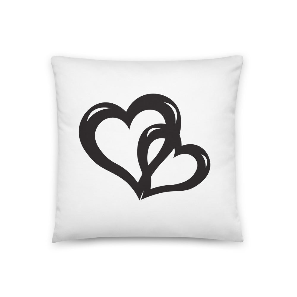 Black Valentine's Hearts Basic Pillow