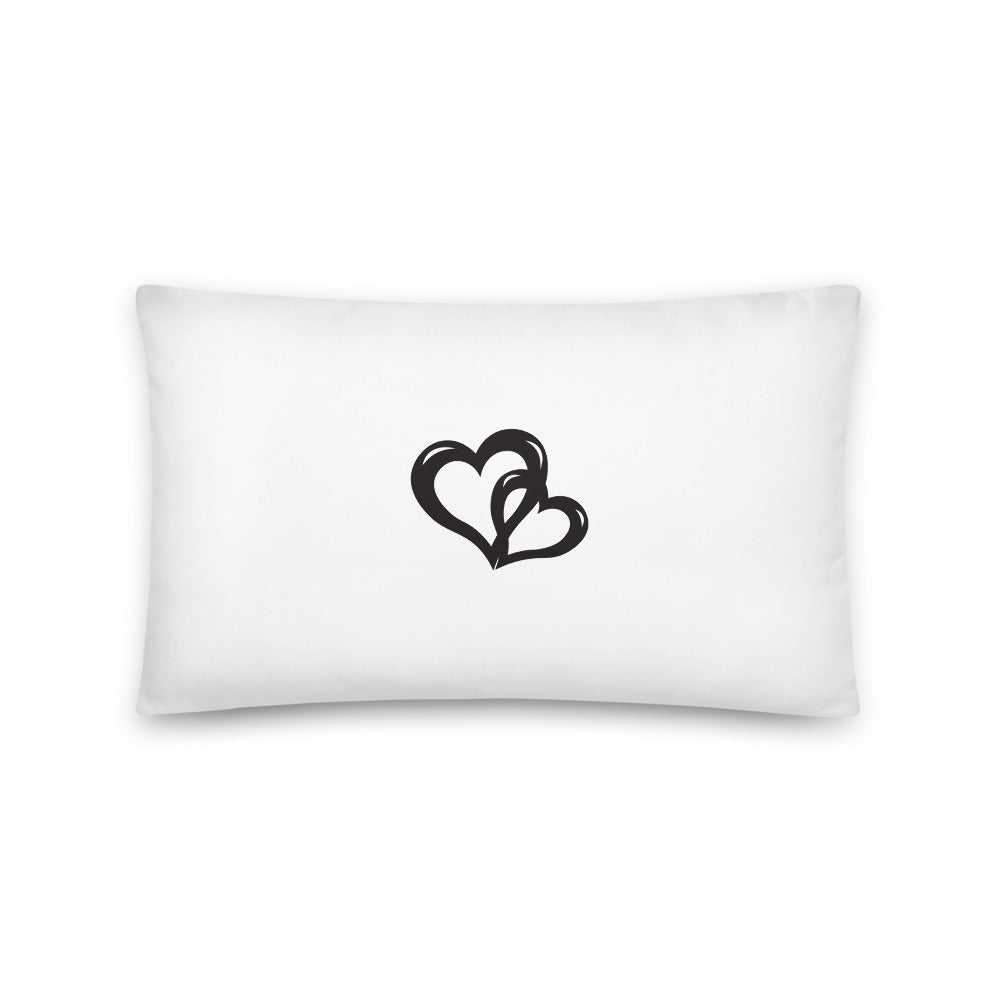 Black Valentine's Hearts Basic Pillow