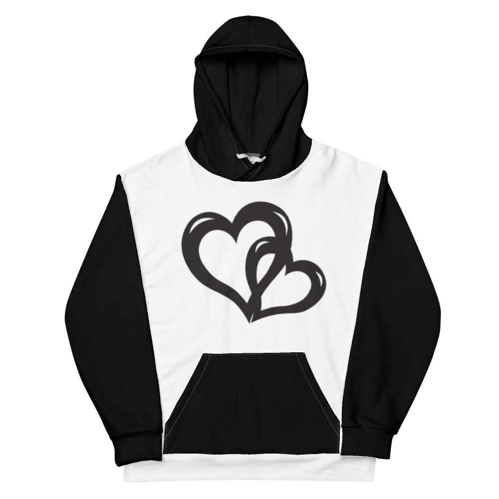 Black Valentine's Hearts Unisex Hoodie