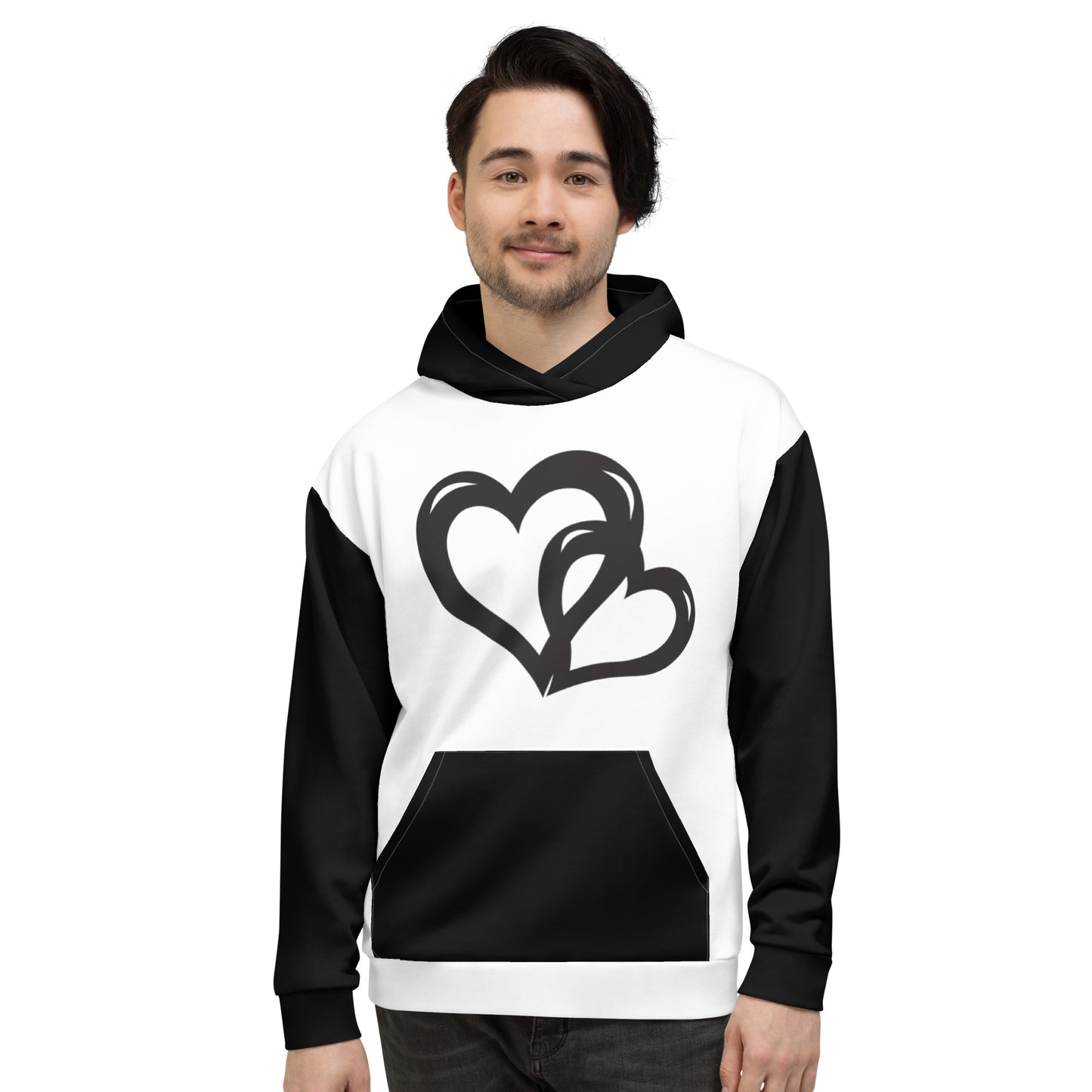 Black Valentine's Hearts Unisex Hoodie