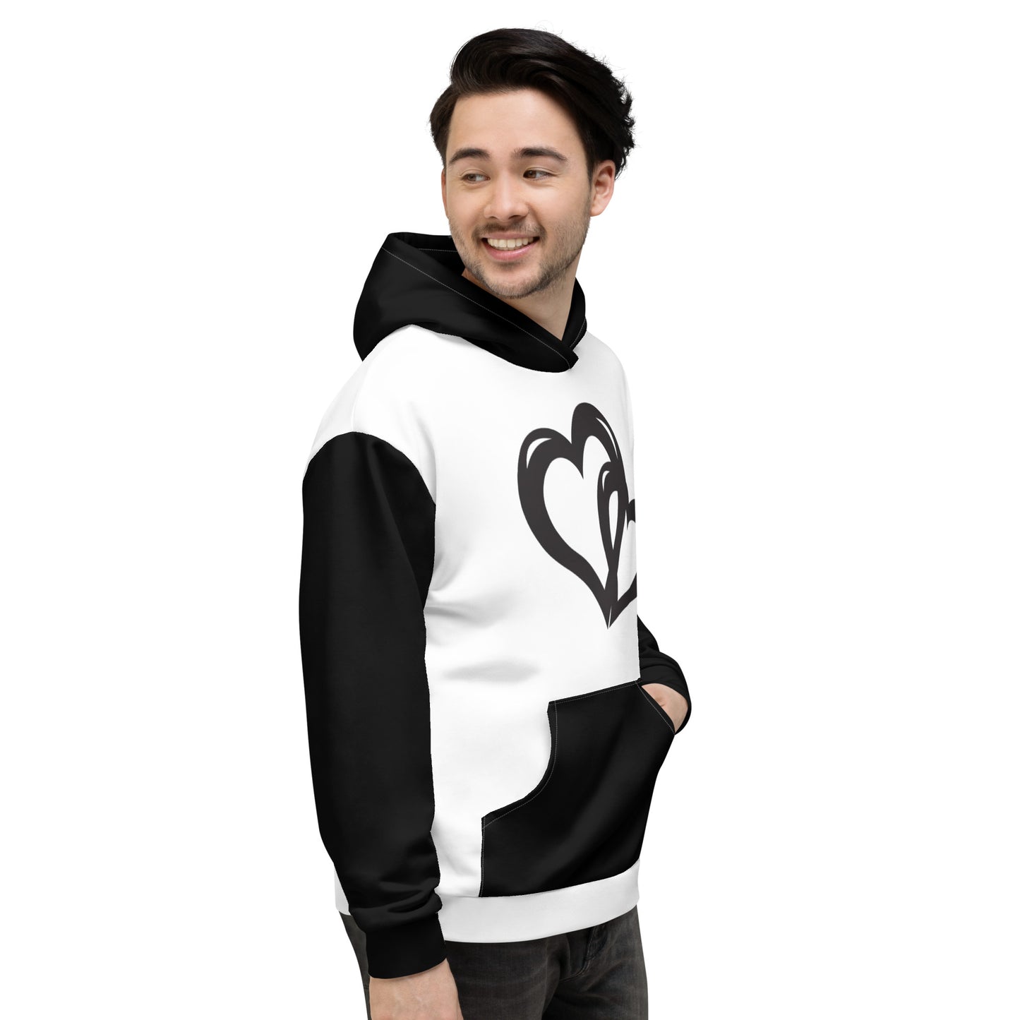 Black Valentine's Hearts Unisex Hoodie