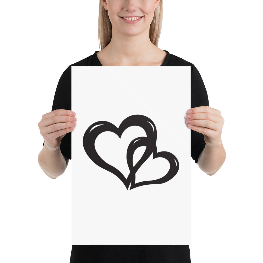 Valentine's Day Black Hearts Poster