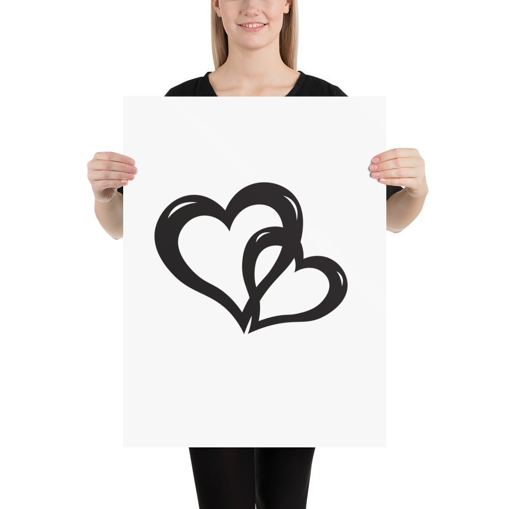 Valentine's Day Black Hearts Poster