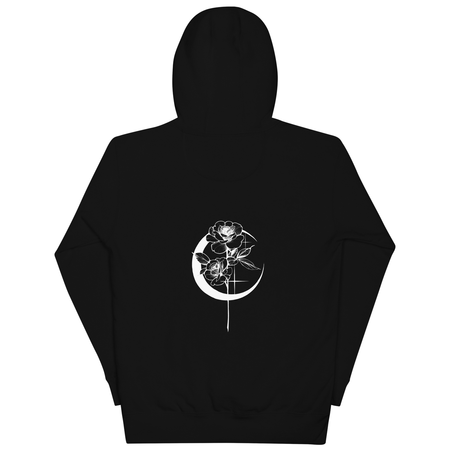 Mystic Rose Unisex Hoodie By OkiDiploDoki (DARK, BACK)