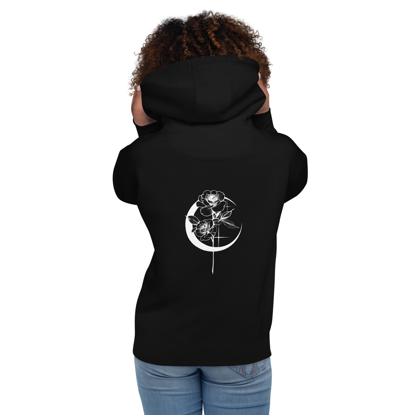 Mystic Rose Unisex Hoodie By OkiDiploDoki (DARK, BACK)