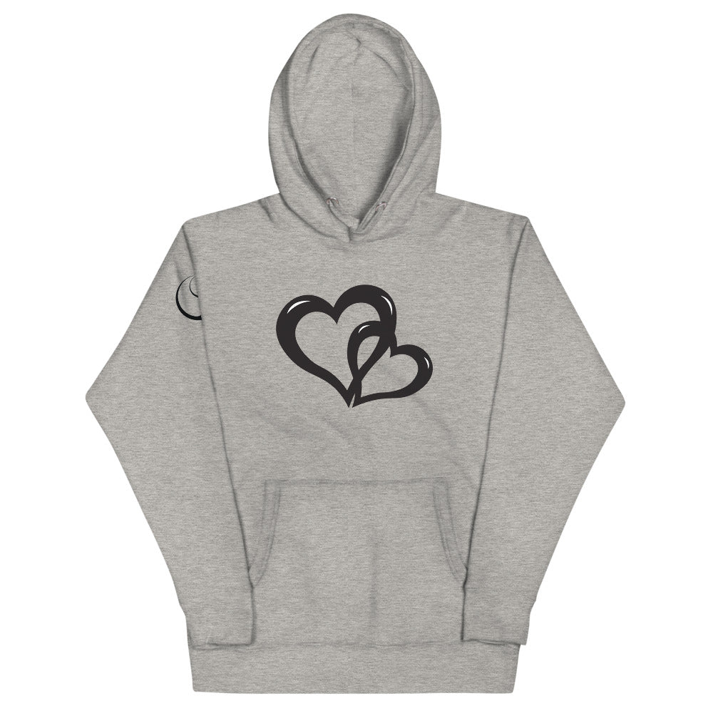 Black Valentine's Hearts Unisex Hoodie