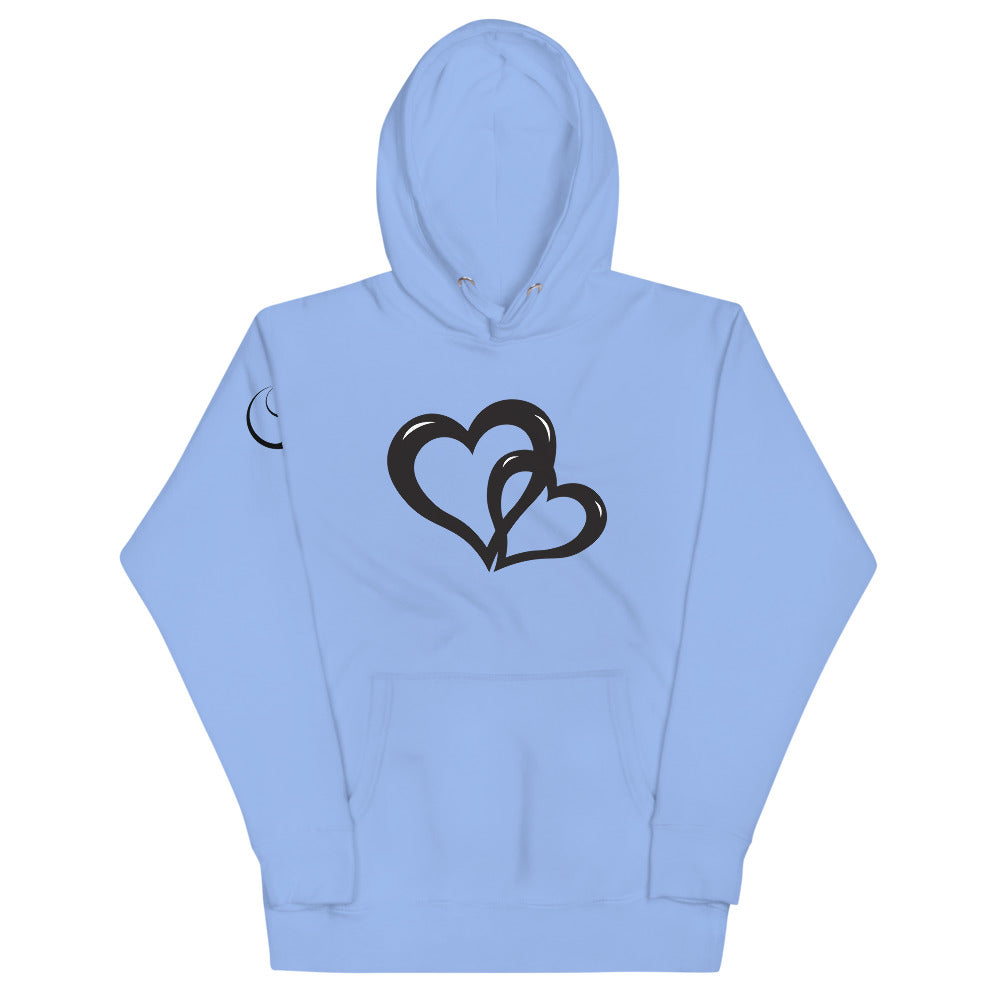Black Valentine's Hearts Unisex Hoodie