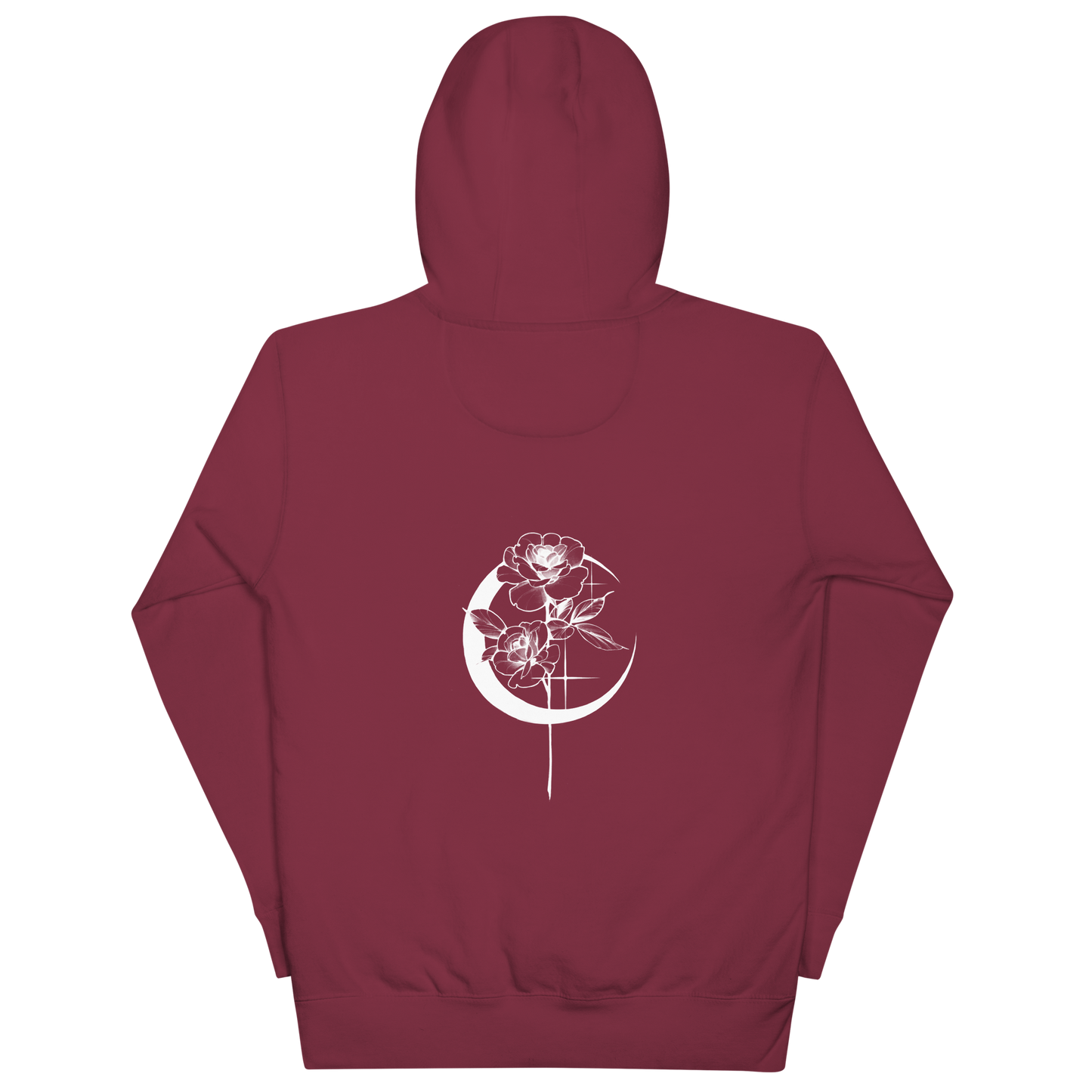 Mystic Rose Unisex Hoodie By OkiDiploDoki (DARK, BACK)