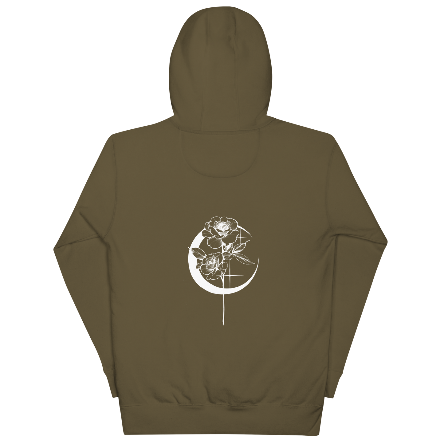 Mystic Rose Unisex Hoodie By OkiDiploDoki (DARK, BACK)