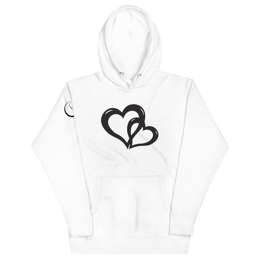 Black Valentine's Hearts Unisex Hoodie