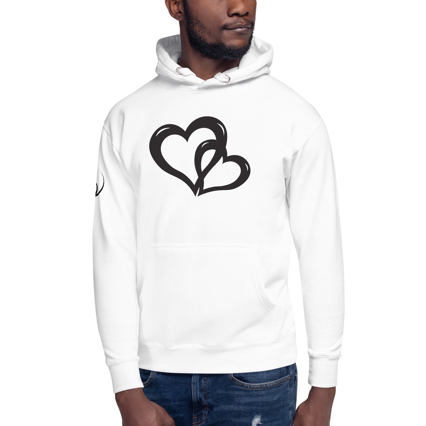 Black Valentine's Hearts Unisex Hoodie