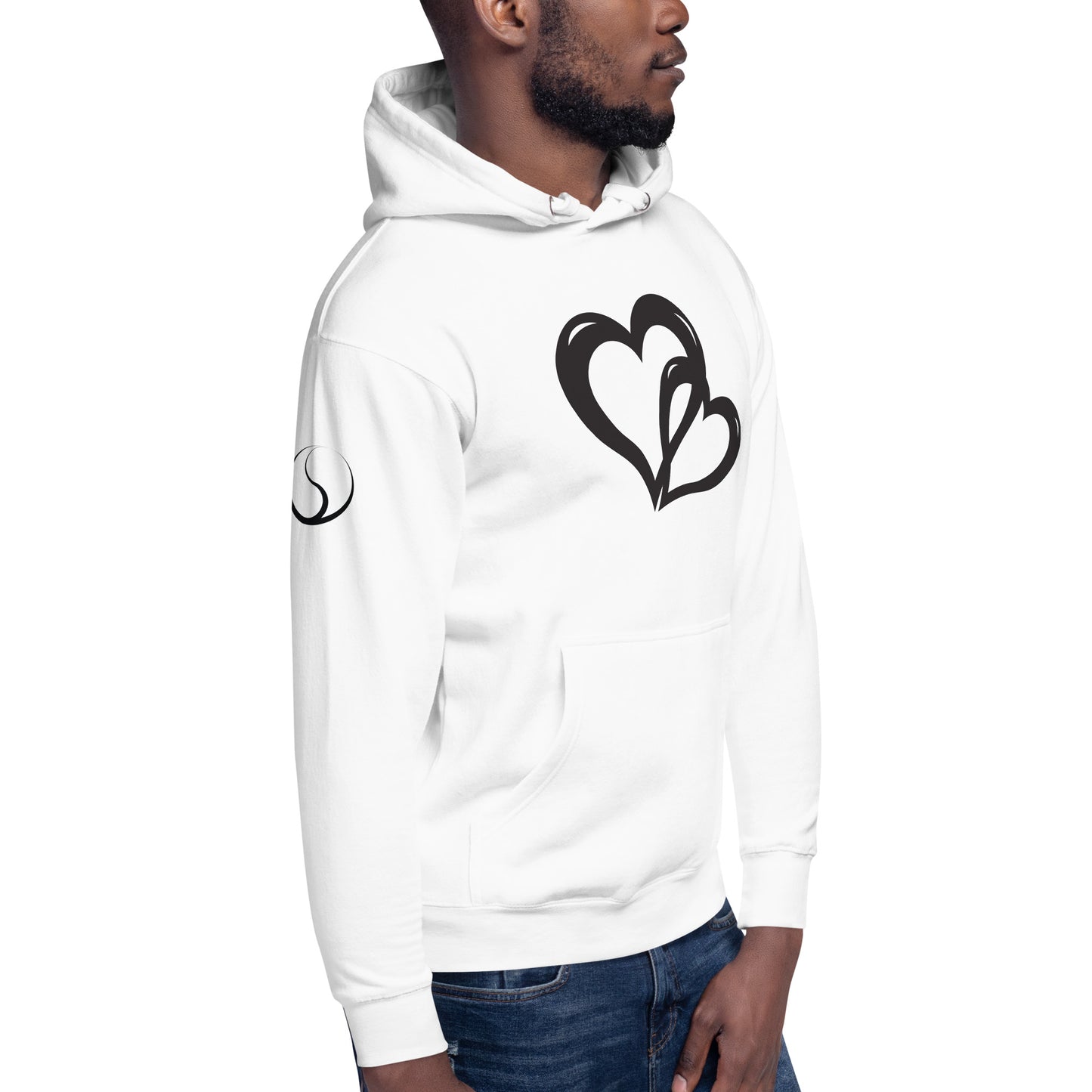 Black Valentine's Hearts Unisex Hoodie