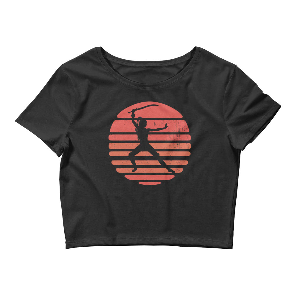 Women’s Warrior Black Crop Tee