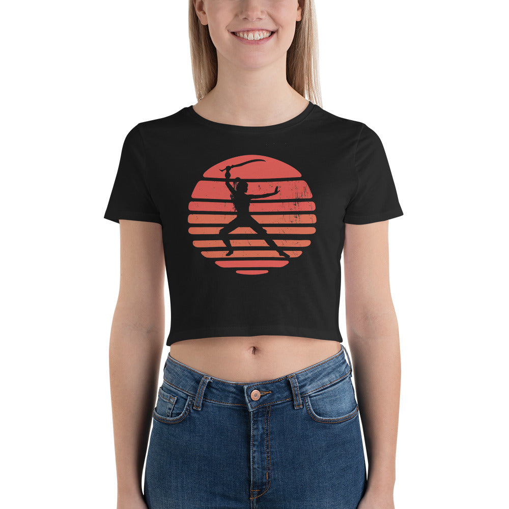 Women’s Warrior Black Crop Tee