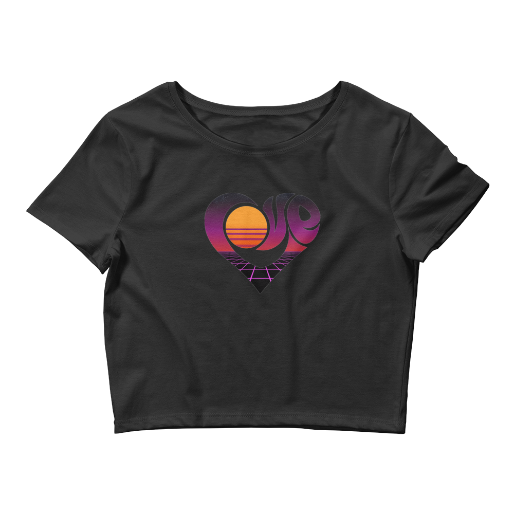 "LOVE" 2023 Retro Style Women’s Crop Tee (DARK)
