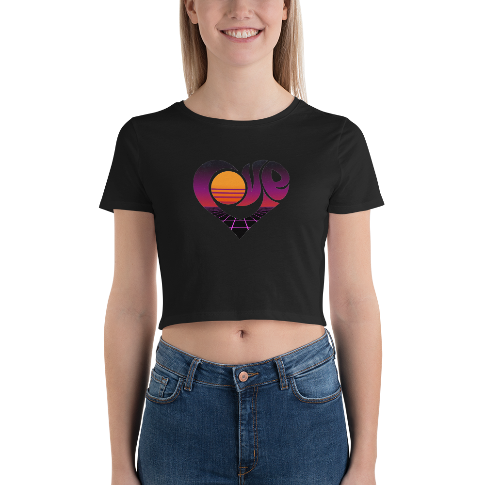 "LOVE" 2023 Retro Style Women’s Crop Tee (DARK)