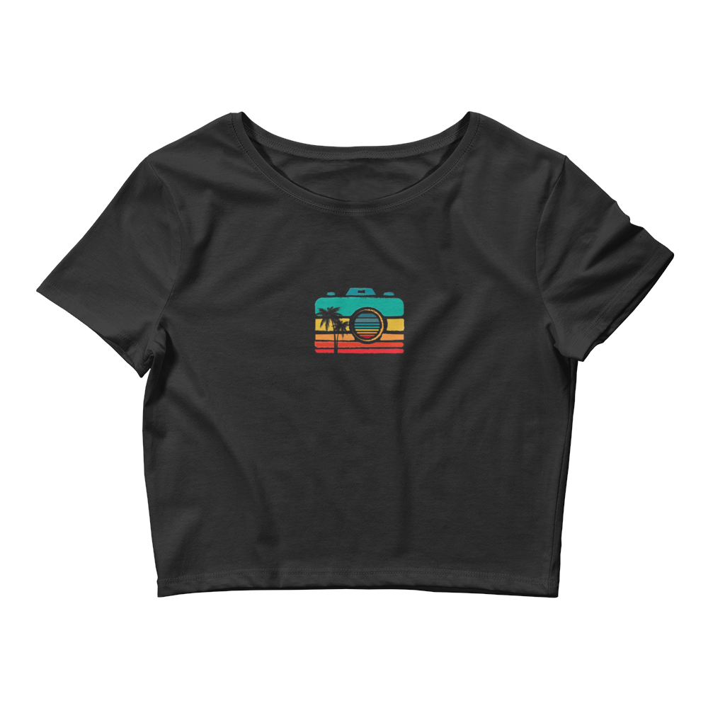 Sunset Camera Women’s Crop Tee (DARK)