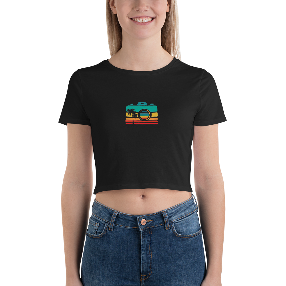 Sunset Camera Women’s Crop Tee (DARK)
