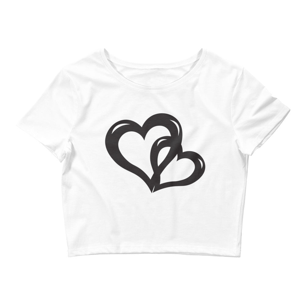 Black Valentine's Hearts Women’s Crop Tee