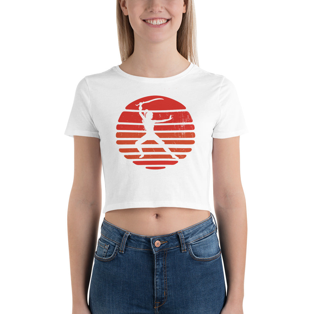 Women’s Warrior White Crop Tee