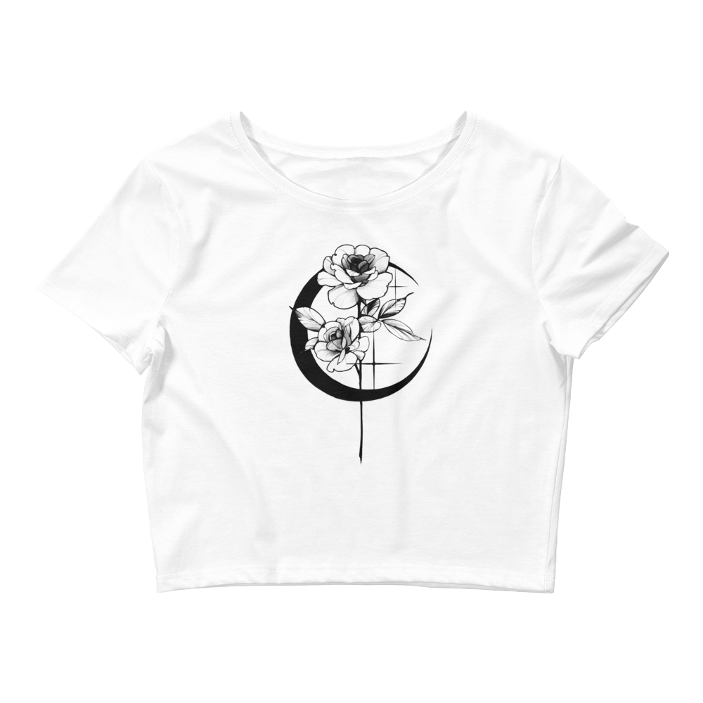 Mystic Rose Women’s Crop Tee By OkiDiploDoki (LIGHT)