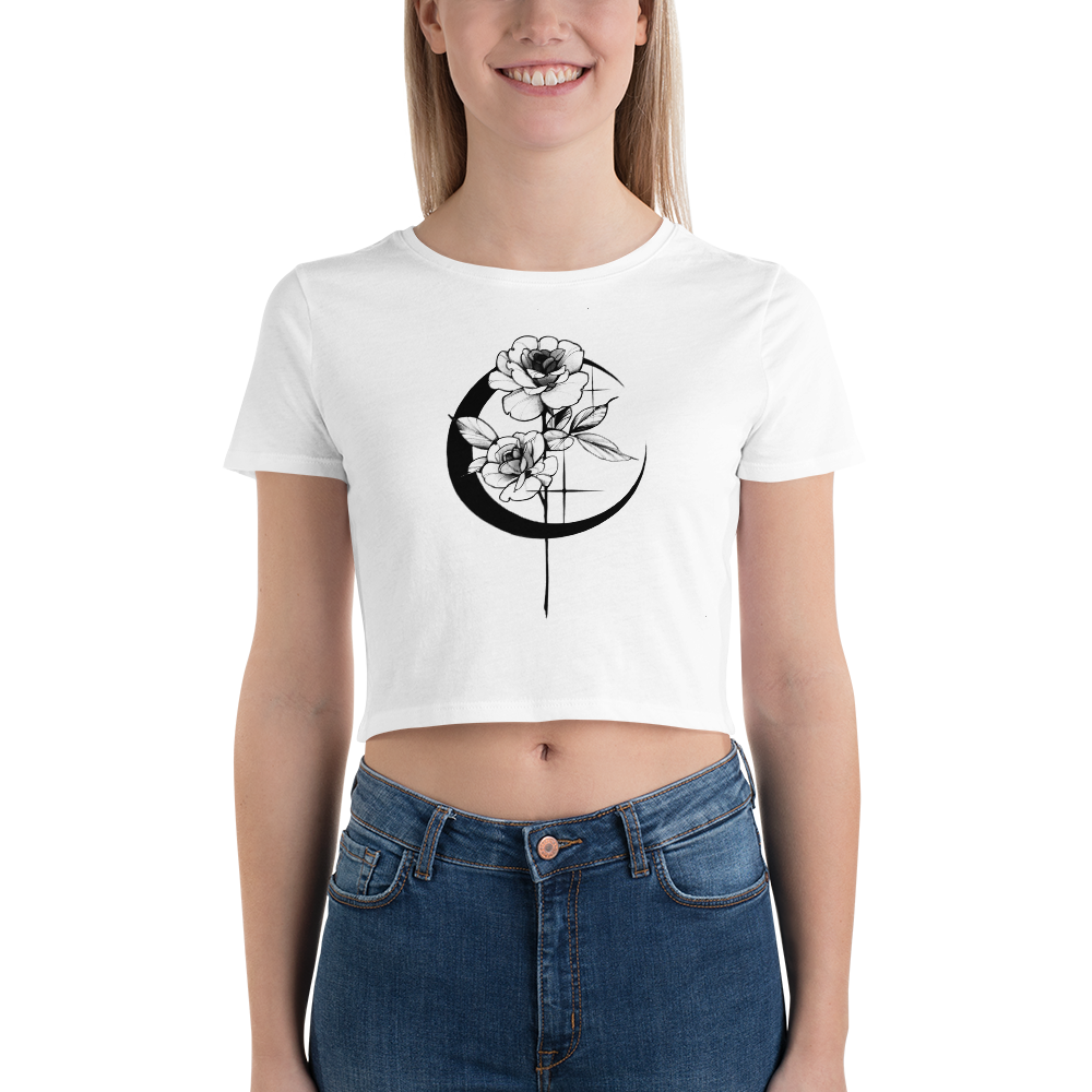 Mystic Rose Women’s Crop Tee By OkiDiploDoki (LIGHT)