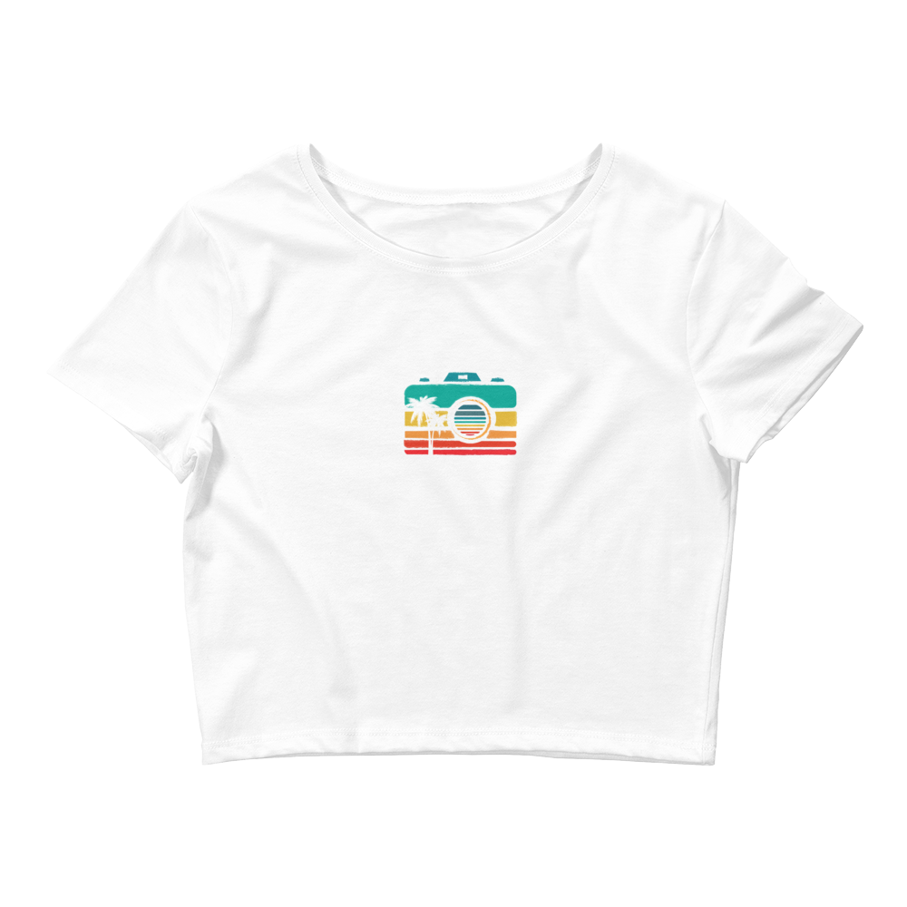 Sunset Camera Women’s Crop Tee (LIGHT)