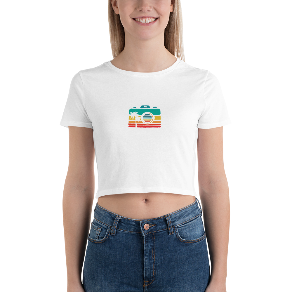 Sunset Camera Women’s Crop Tee (LIGHT)