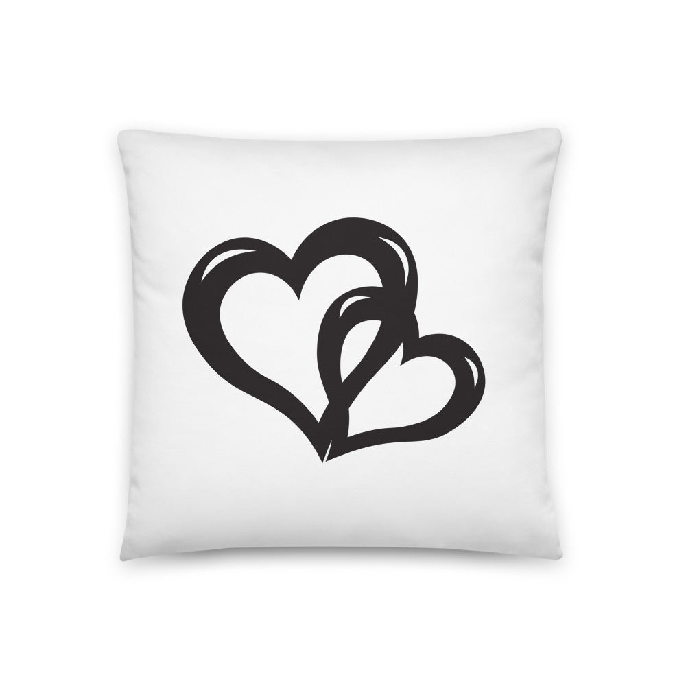 Black Valentine's Hearts Basic Pillow