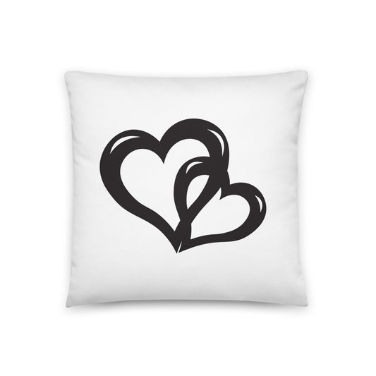 Black Valentine's Hearts Basic Pillow