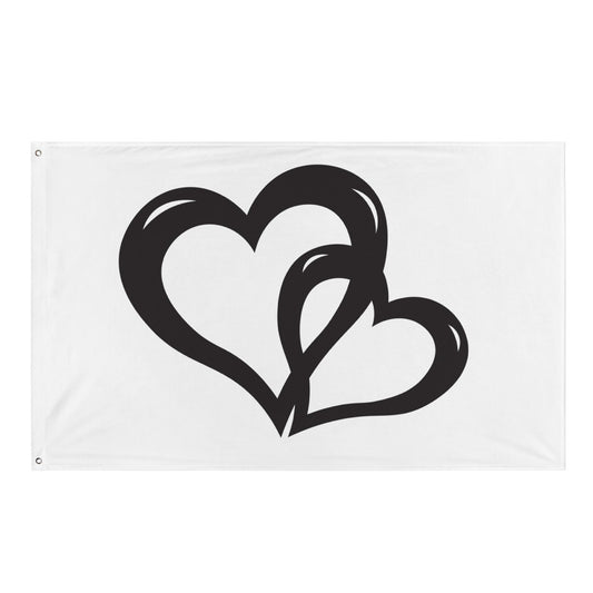 Black Valentine's Hearts Flag