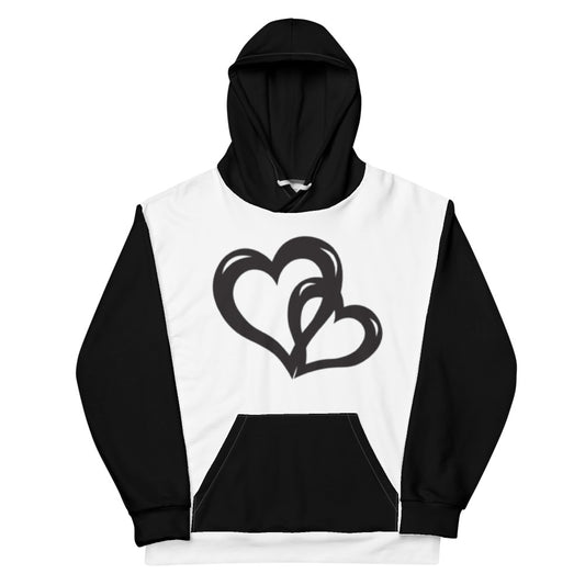 Black Valentine's Hearts Unisex Hoodie