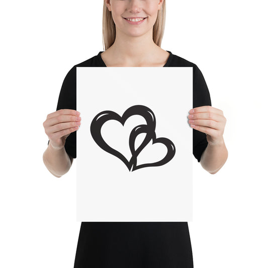 Valentine's Day Black Hearts Poster