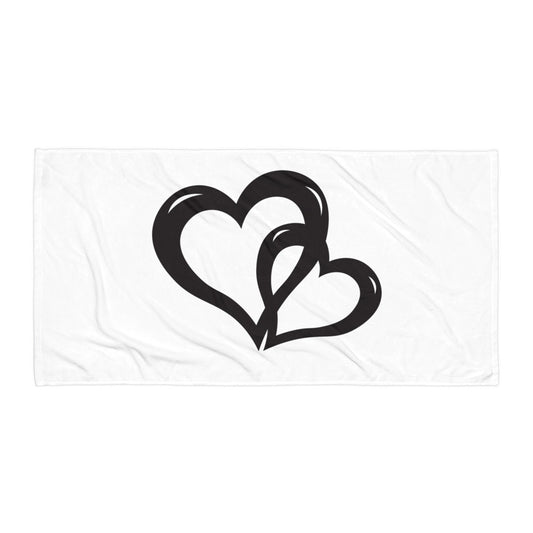 Black Valentine's Hearts Towel