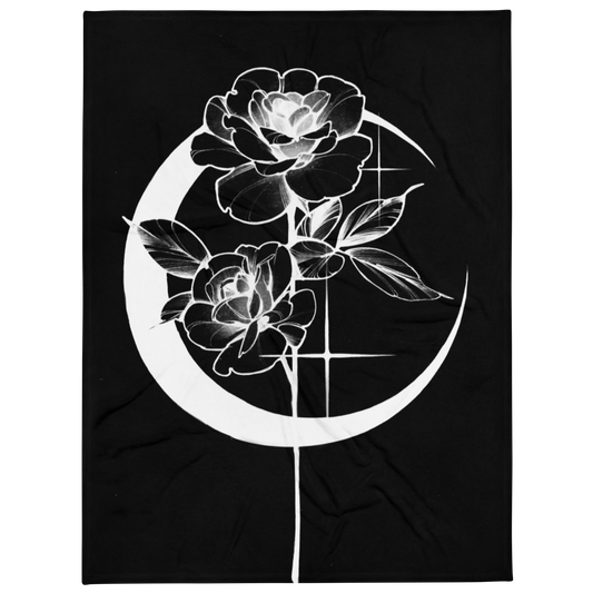 Mystic Rose Throw Blanket By OkiDiploDoki (DARK)
