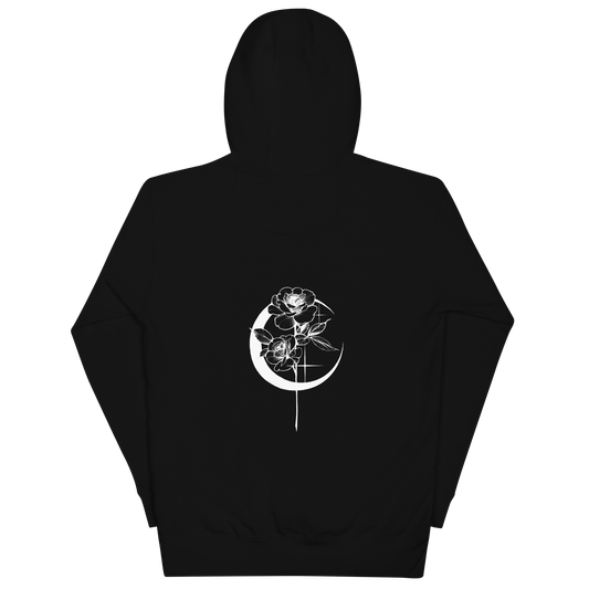 Mystic Rose Unisex Hoodie By OkiDiploDoki (DARK, BACK)