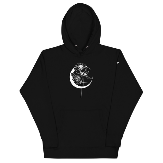 Mystic Rose Unisex Hoodie By OkiDiploDoki (DARK, FRONT)