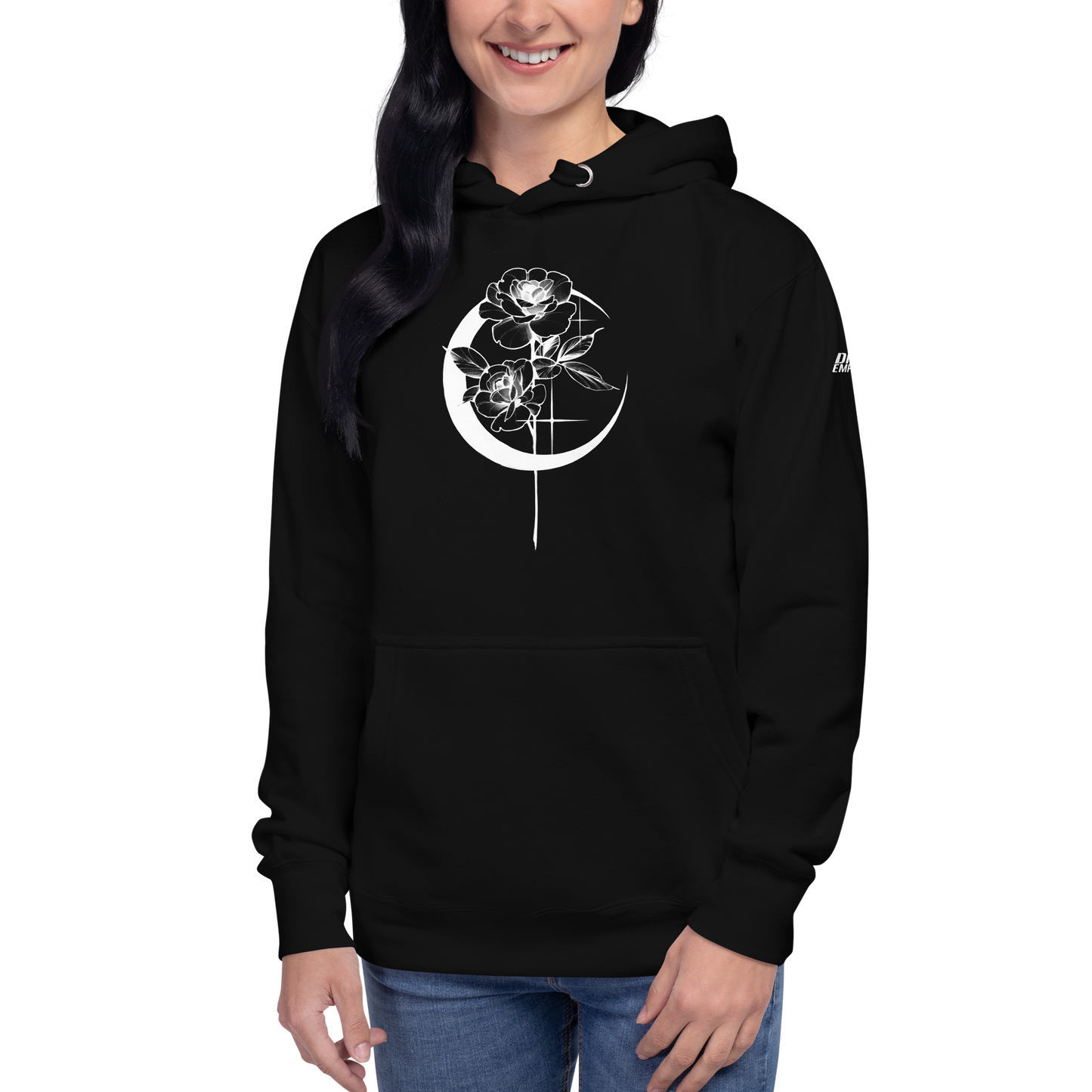 Mystic Rose Unisex Hoodie By OkiDiploDoki (DARK, FRONT)