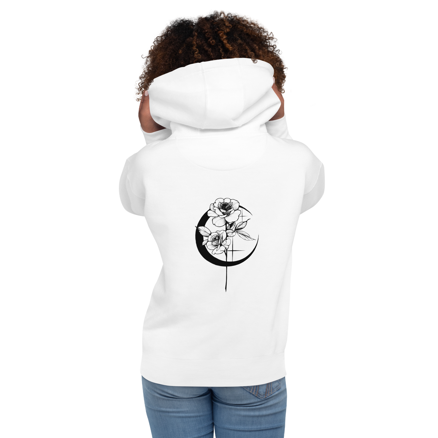 Mystic Rose Unisex Hoodie By OkiDiploDoki (LIGHT, BACK)
