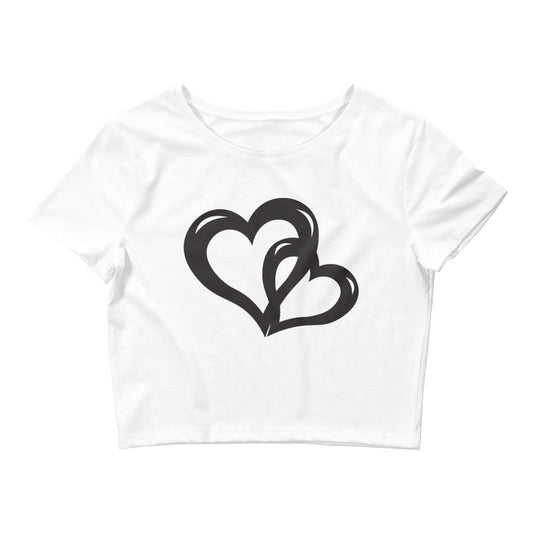 Black Valentine's Hearts Women’s Crop Tee