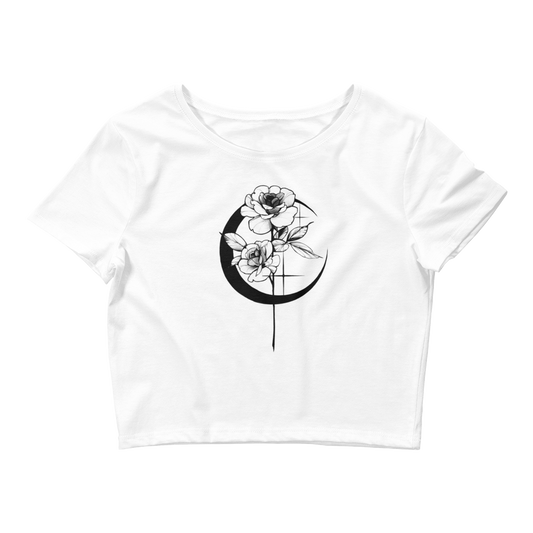 Mystic Rose Women’s Crop Tee By OkiDiploDoki (LIGHT)